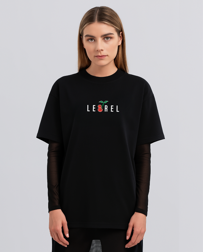 Camiseta Oversize Negra – Lebrel Cherry Beat