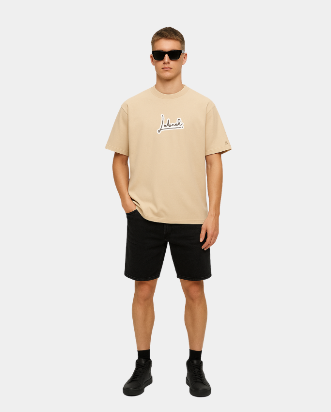 Camiseta Hombre Oversize – Iconic Cream Lebrel