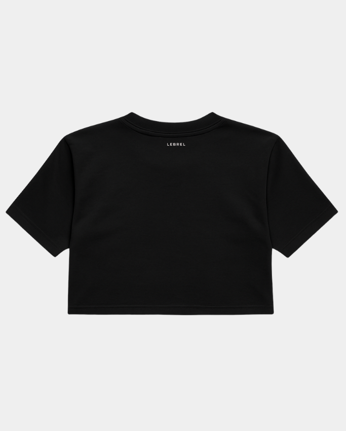 Croptop Oversize negro – Logo Completo LEBREL