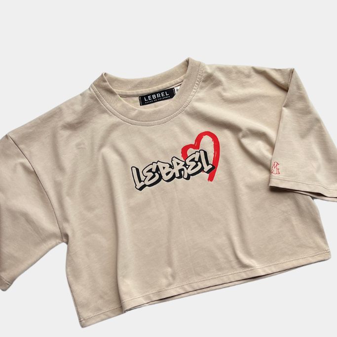 Croptop Oversize Beige – Lebrel painted heart