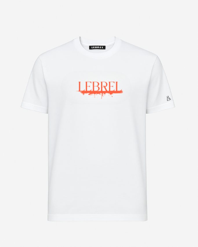 Camiseta Hombre Clásica Blanca – Orange Paint