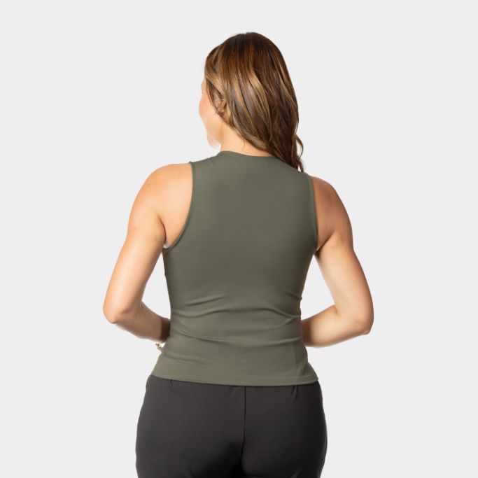Tank Top Largo de Lycra Verde Militar Lebrel