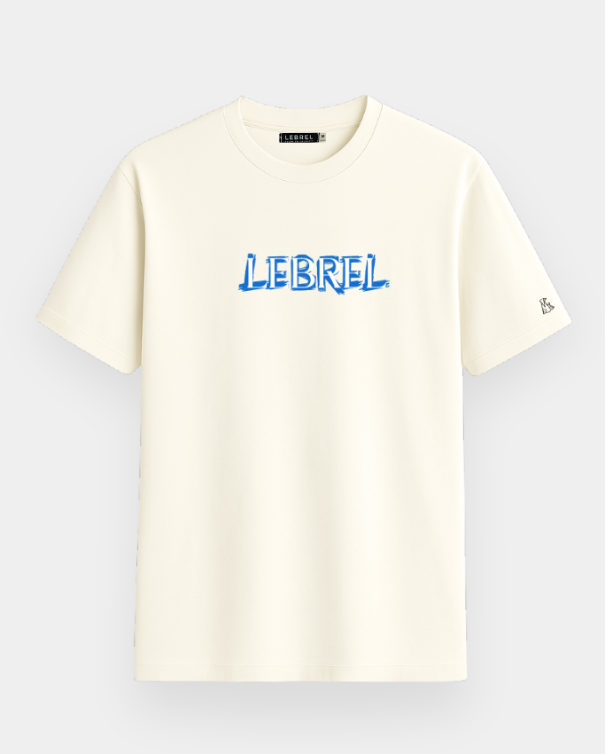 Camiseta Hombre Clásica Blanco hueso – Lebrel Azul Paint