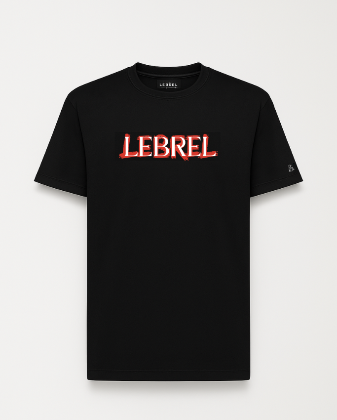 Camiseta Unisex Oversize Negra – Red Paint