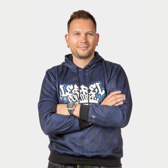 Hoodie – Textura Azul Lebrel