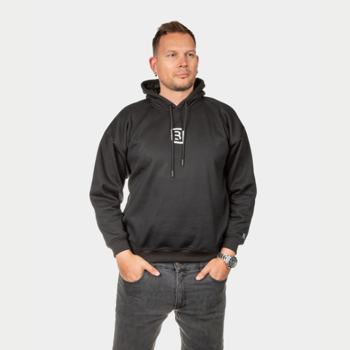 Hoodie Oversize negro Lebrel espalda
