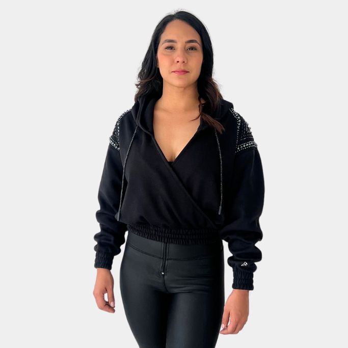 Hoodie negro "Gleam Couture"