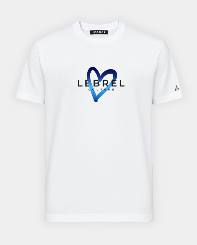Camiseta Oversize Blanca – Corazón Azul Lebrel