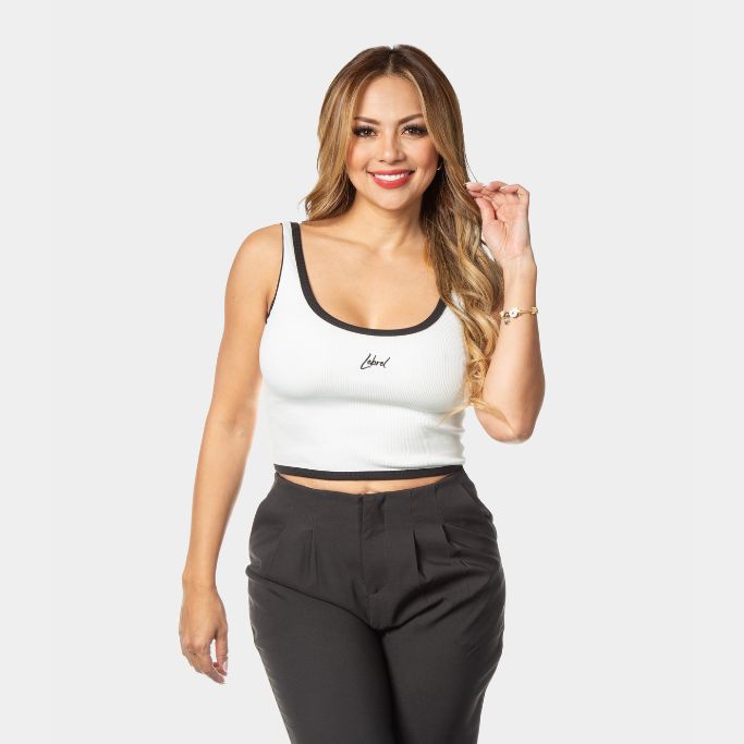 Crop Top Duo color Nude borde Negro Lebrel