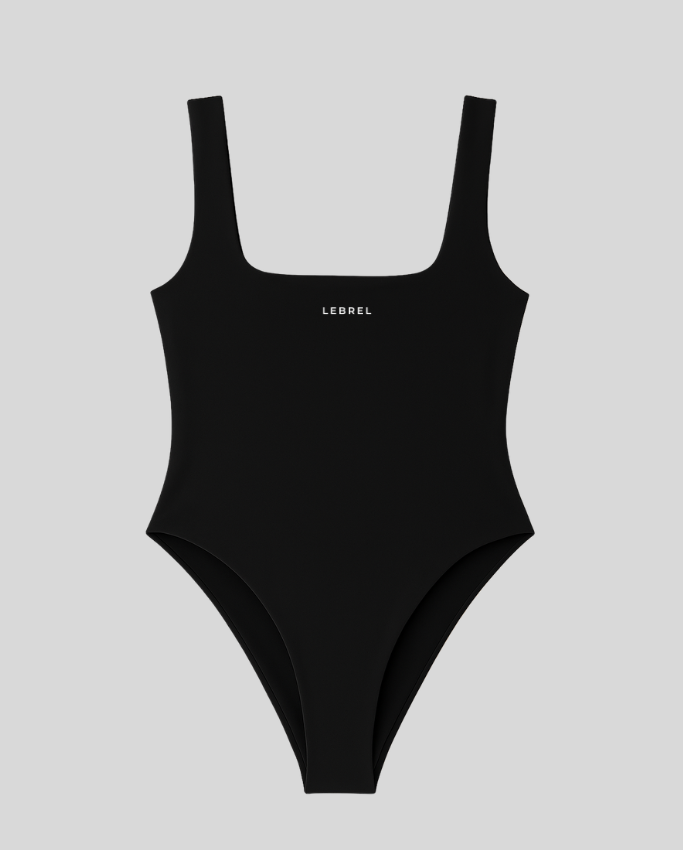 Body Lycra Escote cuadrado Negro