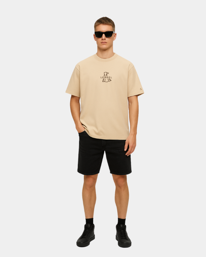 Camiseta Hombre Oversize – Caramel Emblem Lebrel