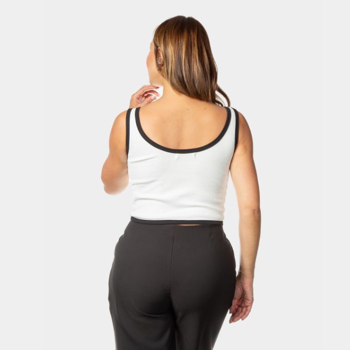 Crop Top Duo color Nude borde Negro Lebrel