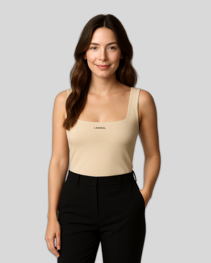 Body Lycra Escote cuadrado Habano