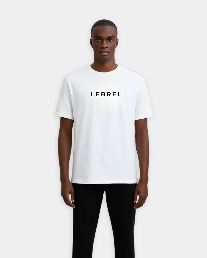 Camiseta Hombre Oversize Blanca – Diseño Monograma de Lebrel