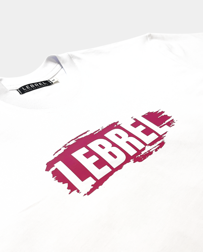 Camiseta Unisex Oversize Blanca – Magenta Paint