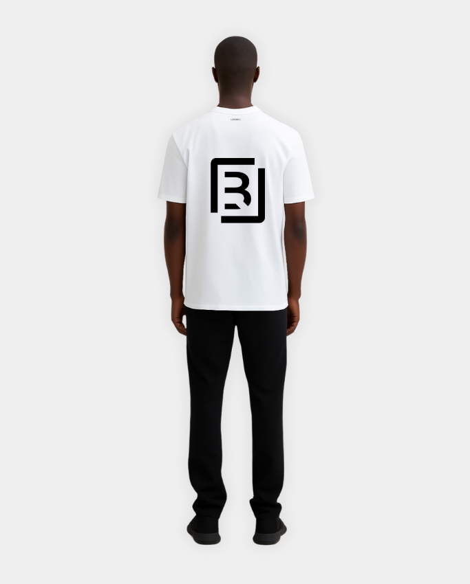 Camiseta Hombre Oversize Blanca – Diseño Monograma de Lebrel