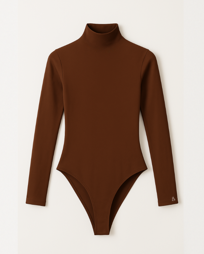 Body en Lycra cuello alto Mocha