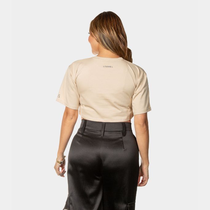 Croptop Oversize Beige – LEBREL COUTURE reflectivo