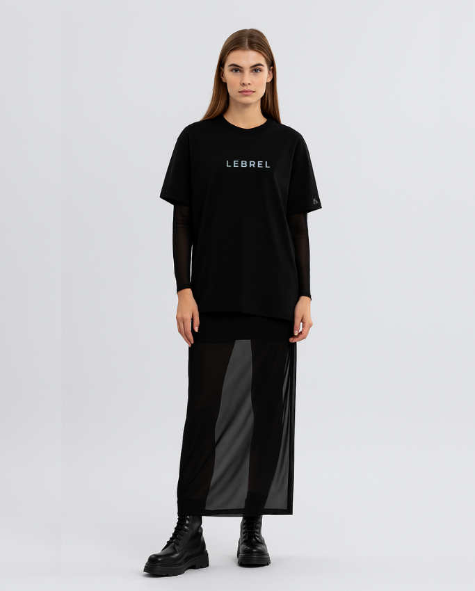 Camiseta Oversize Negra – LEBREL Reflectivo