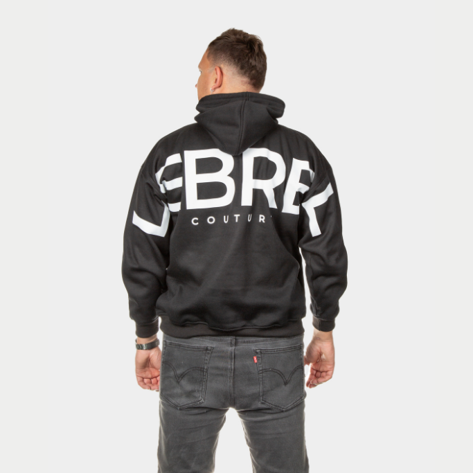 Hoodie Oversize negro Lebrel espalda