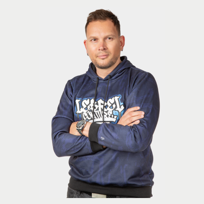 Hoodie – Textura Azul Lebrel