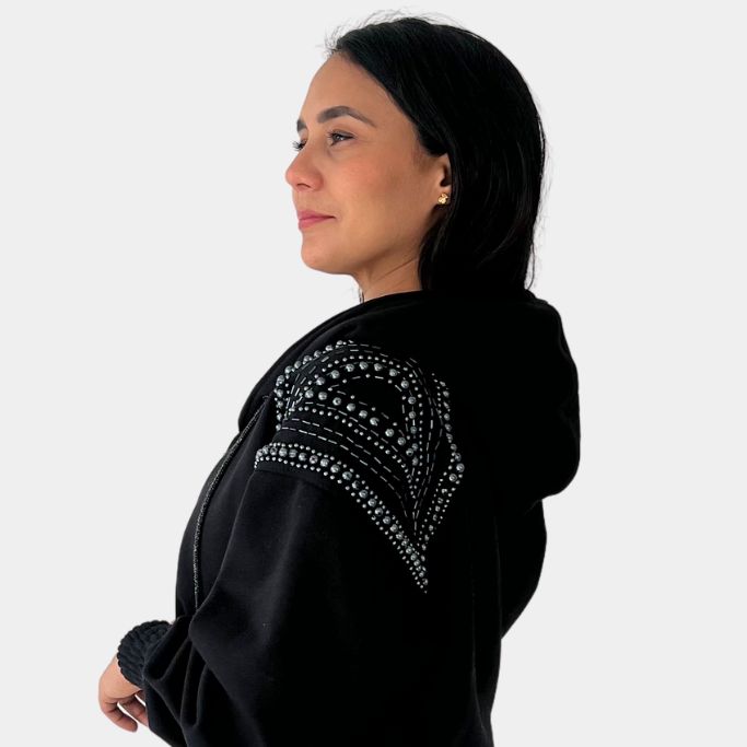 Hoodie negro "Gleam Couture"