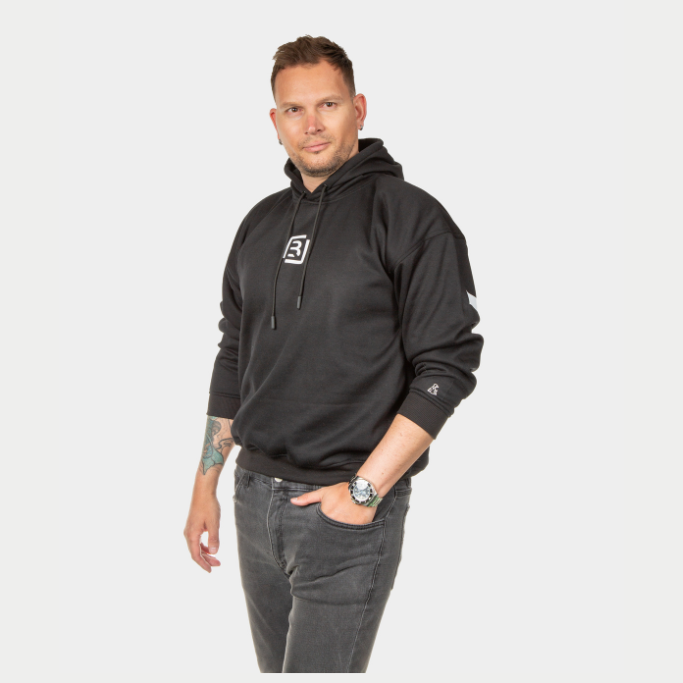 Hoodie Oversize negro Lebrel espalda