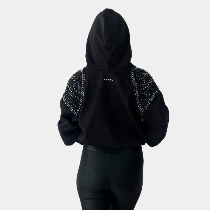 Hoodie negro "Gleam Couture"