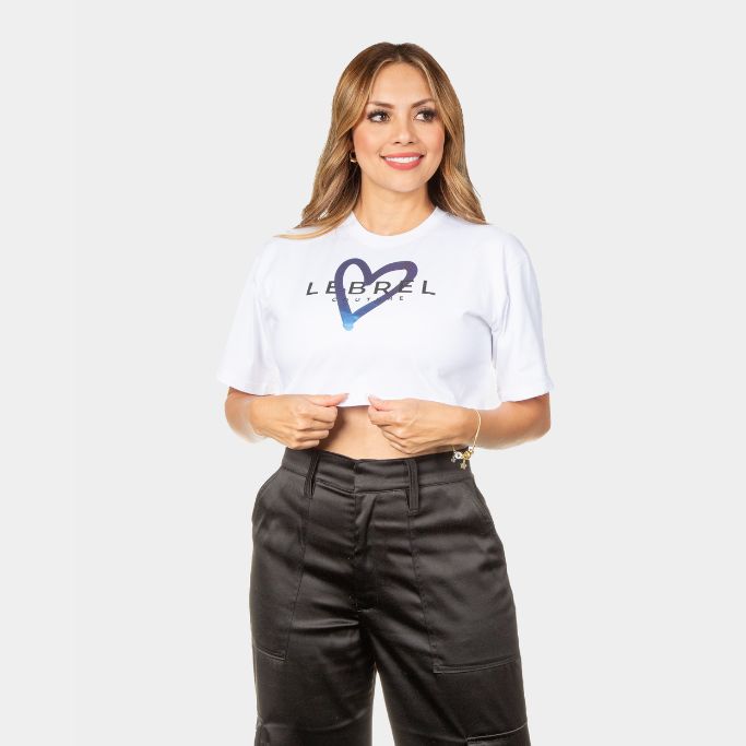Croptop Oversize Blanco – Corazon Azul LEBREL COUTURE
