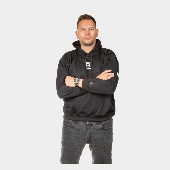 Hoodie Oversize negro Lebrel espalda