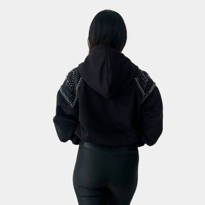 Hoodie negro "Gleam Couture"