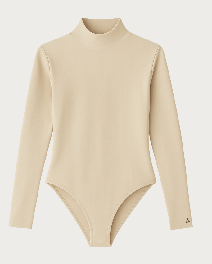 Body en Lycra cuello alto Habano