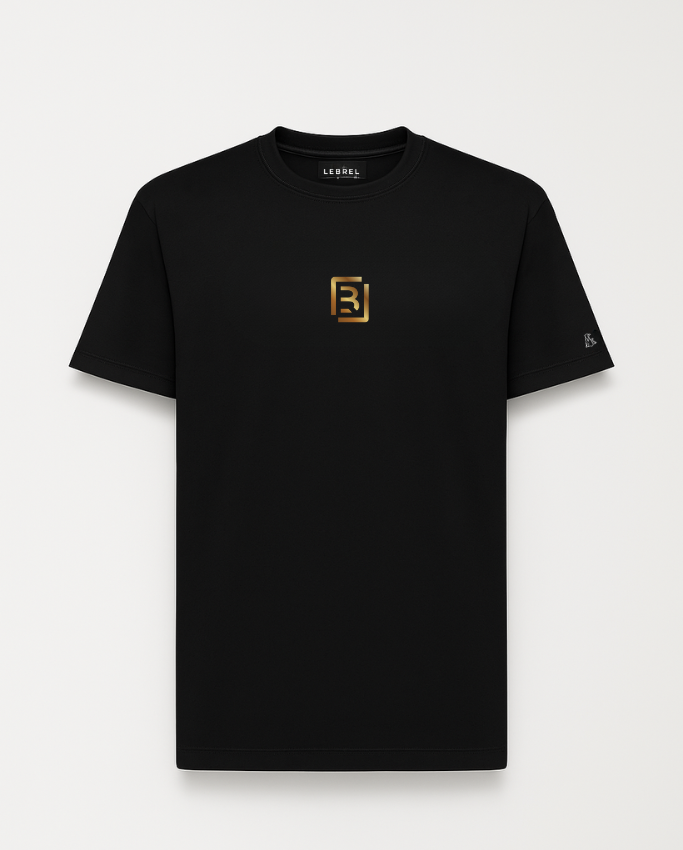 Camiseta Oversize Negra – Monograma Golden