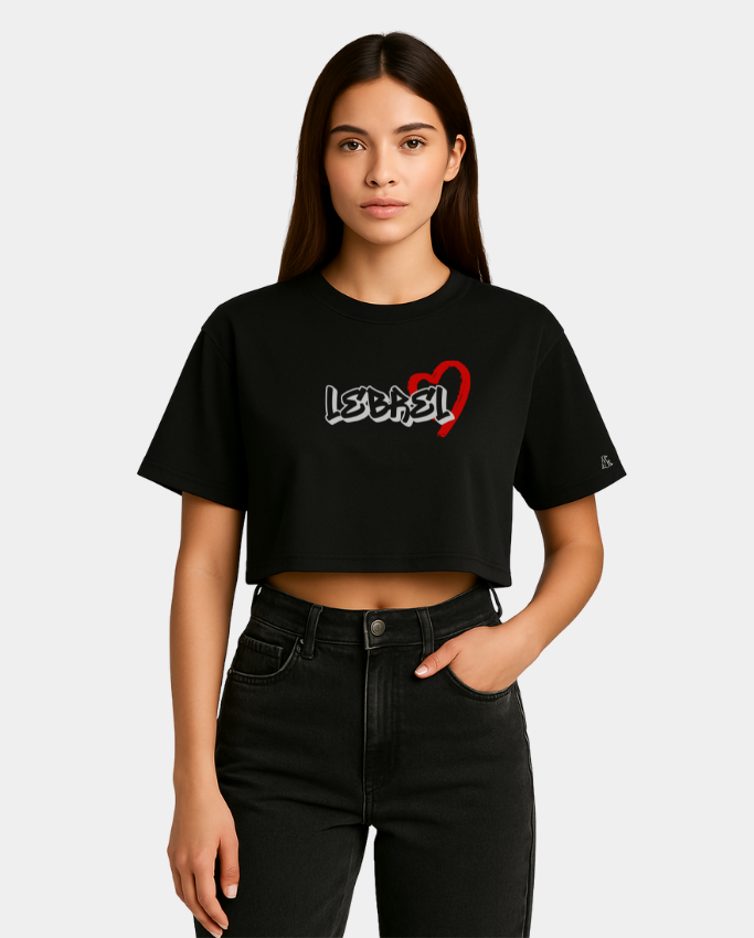 Croptop Oversize Beige – Lebrel painted heart
