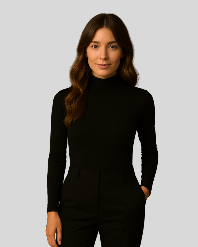 Body en Lycra cuello alto Negro
