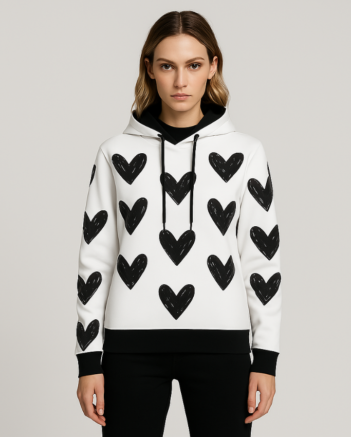 Hoodie con corazones