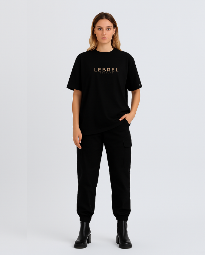 Camiseta Oversize Negra – Lebrel Couture