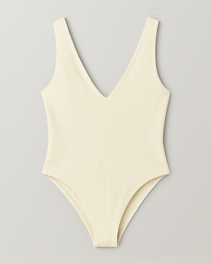 Body en Lycra escote en V Habano