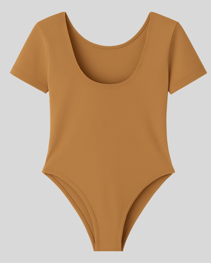 Body en Lycra cuello redondo manga corta