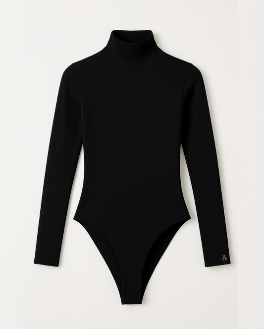 Body en Lycra cuello alto Negro