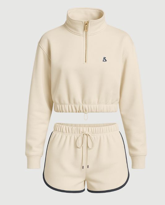 Set Sport By Lebrel Saco  y Short - Crema