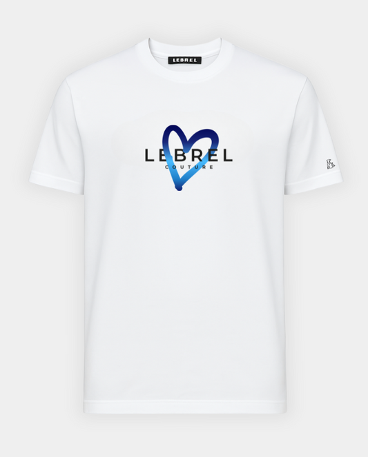 Camiseta Oversize Blanca – Corazón Azul Lebrel