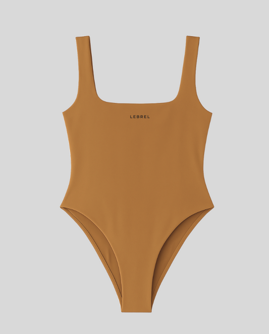 Body Lycra Escote cuadrado Caramelo