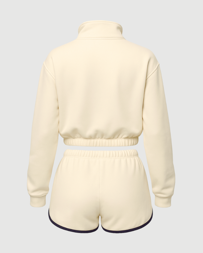 Set Sport By Lebrel Saco  y Short - Crema