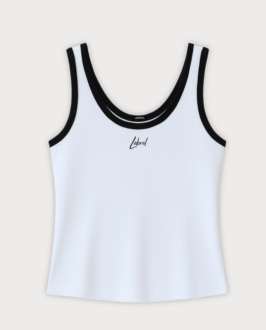 Crop Top Duo color Largo Blanco borde negro Lebrel