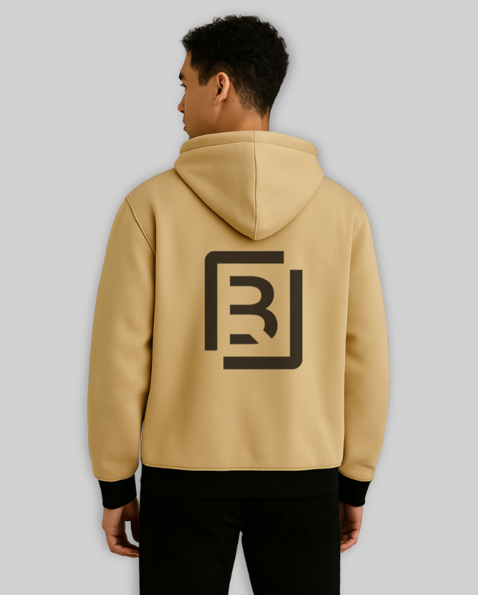 Hoodie Oversize Hombre Beige Monograma Lebrel