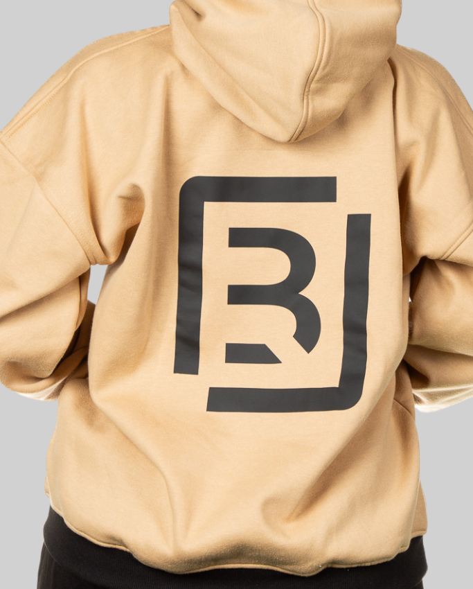 Hoodie Oversize Hombre Beige Monograma Lebrel