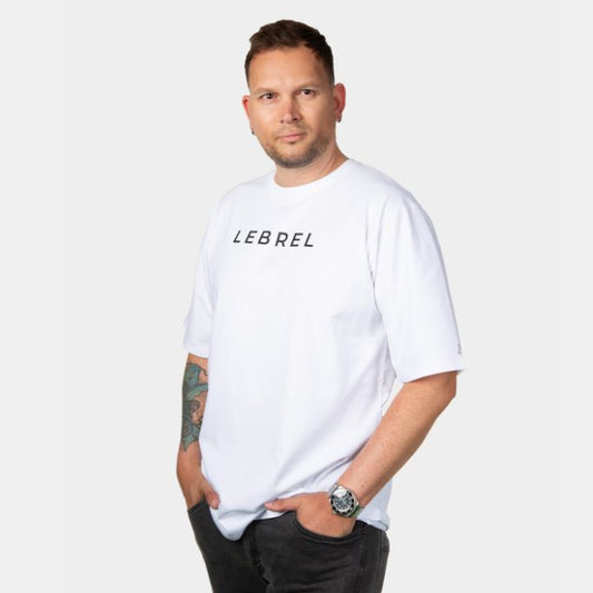 Camiseta Hombre Oversize Blanca – Diseño Monograma de Lebrel