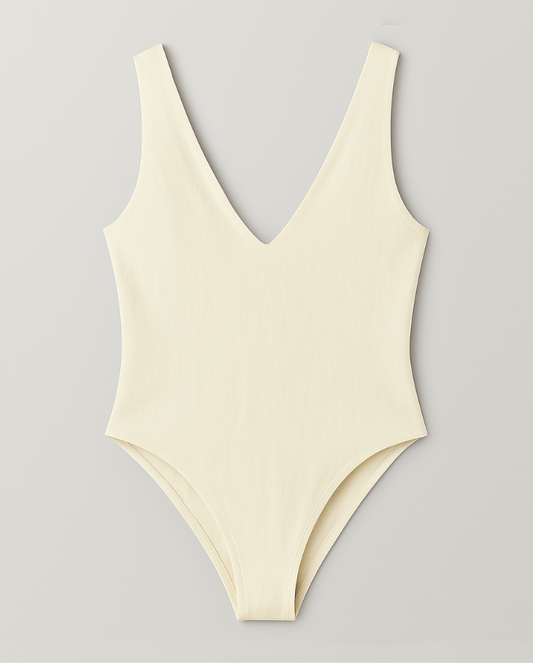 Body en Lycra escote en V Habano