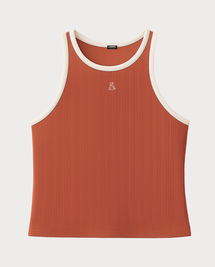 Tank top básico largo Terracota borde Nude